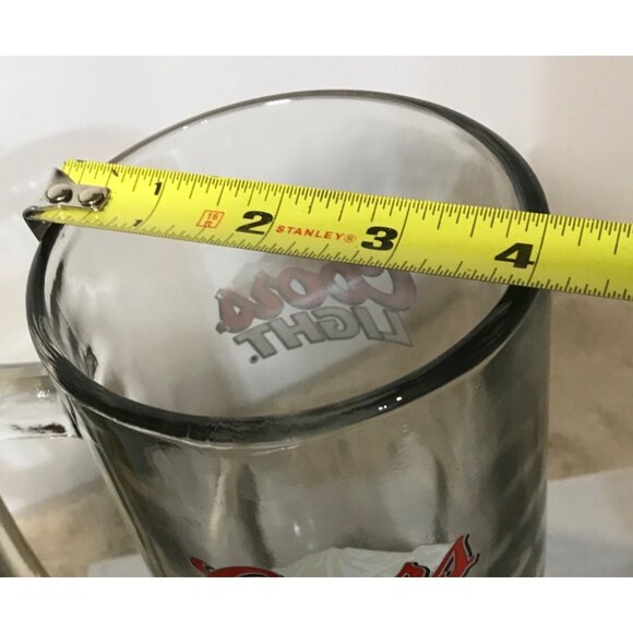 Coors Light Beer Mug Glass 7" Tall 4" Diameter Clear Glass Mancave Rockies - Picture 8 of 8